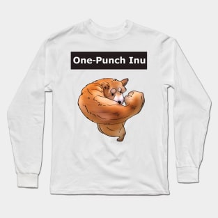 Funny one-punch shiba inu meme Long Sleeve T-Shirt